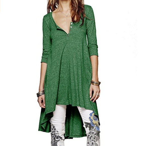 Tops - boho henley dress / tunic top